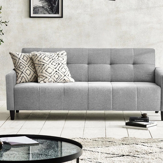 Julian Bowen- Alfie 3 Seater Grey Linen Storage Sofabed