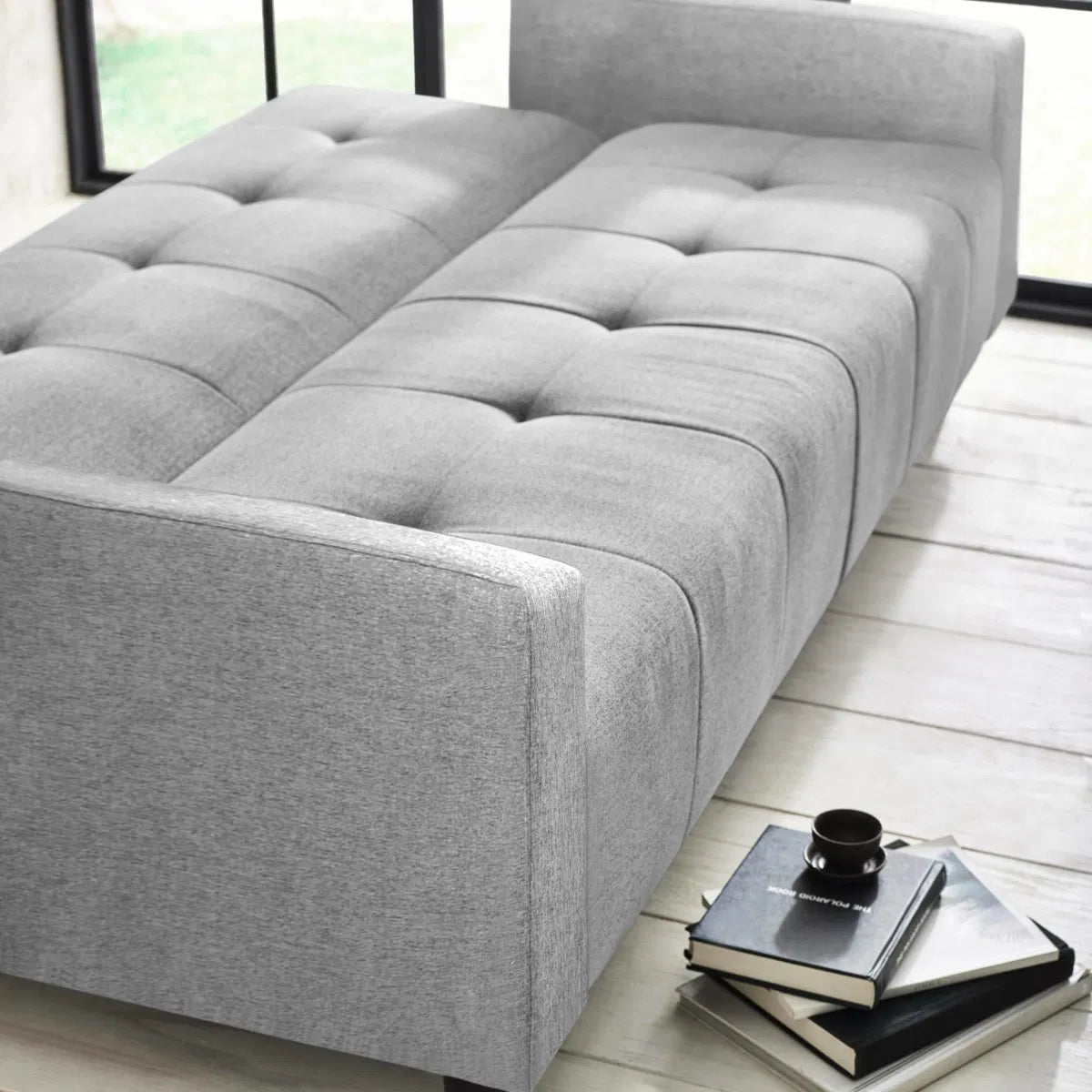 Julian Bowen- Alfie 3 Seater Grey Linen Storage Sofabed